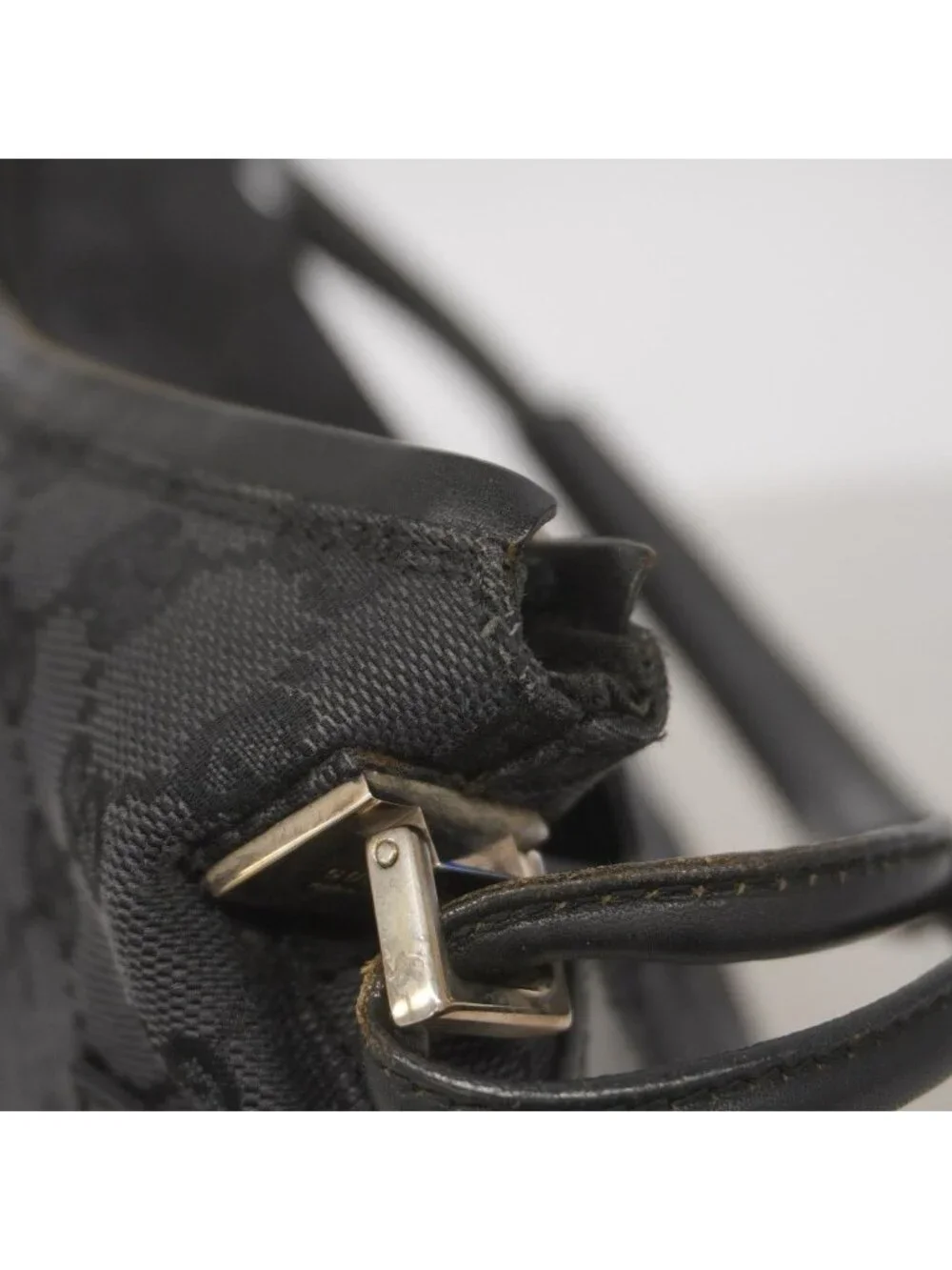 Gucci Shoulder Bag GG Canvas 001 Black Silver - Picture 9 of 10